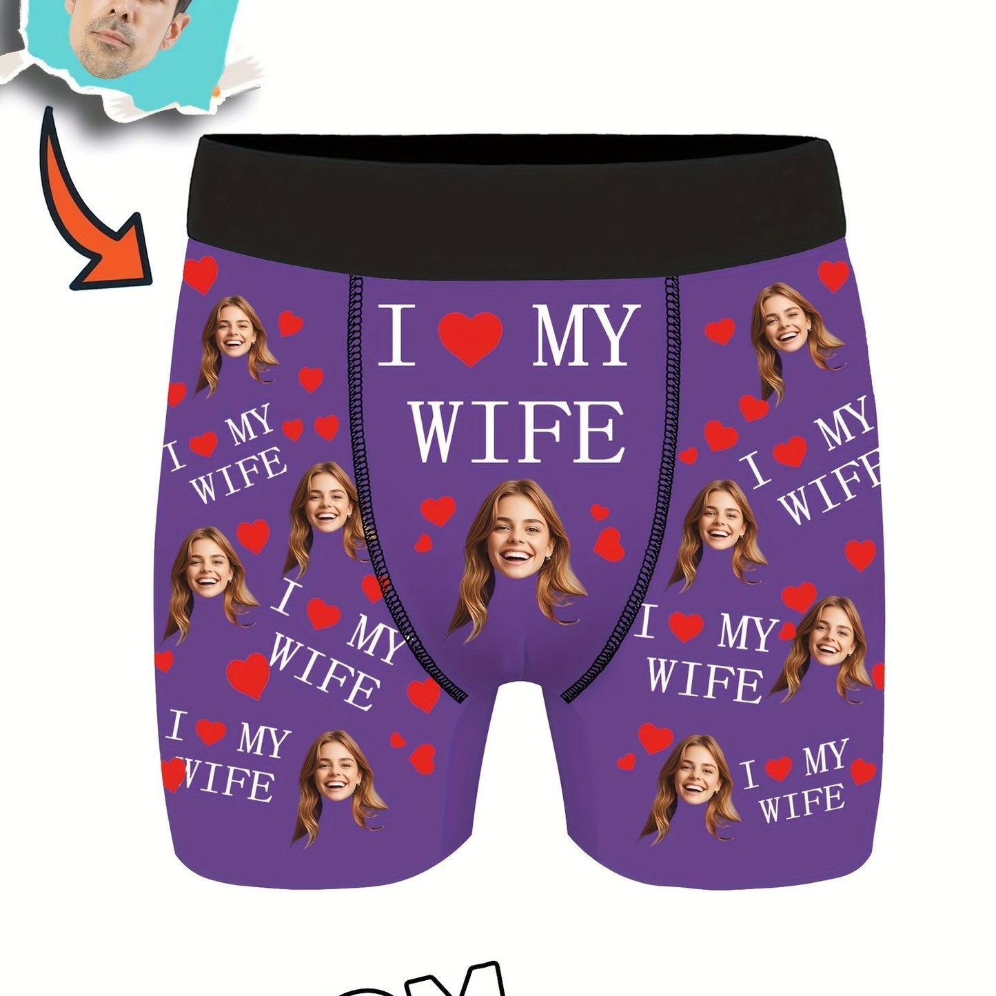 Of Personalized Boxer Shorts with Images, Unique Face Photo Boxers, Fun Underwear Featuring Faces, And Amusing Prank Gifts for Dad/Husband/Boyfriend.