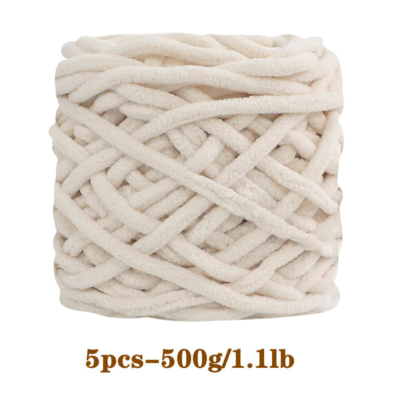5pcs Ultra-Soft Chunky Chenille Yarn - Perfect for DIY Knitting & Crochet Projects, Scarves, Hats, Blankets | Available in Multiple Colors