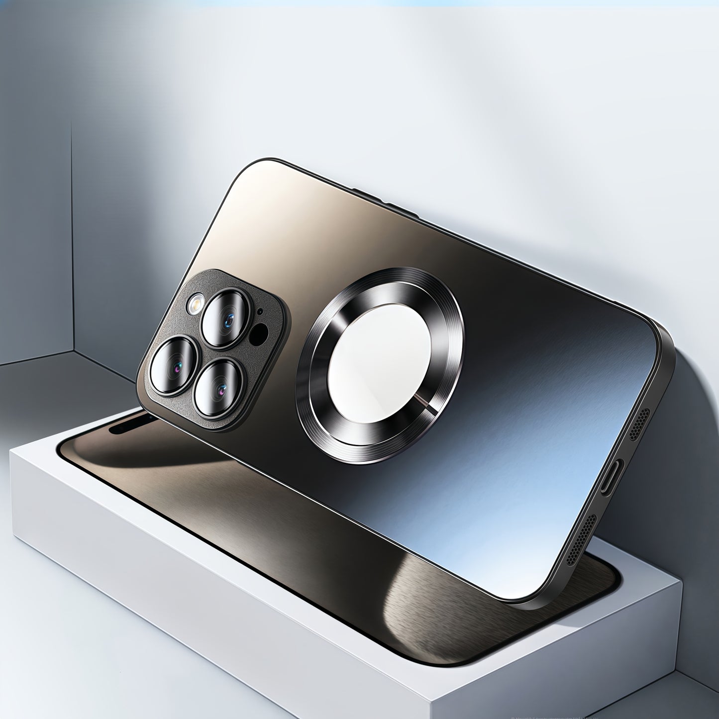 Premium Frosted Magnetic Phone Cover for Iphone 16, 15 Pro Max, 14 Plus, 13, 12, And 11, Featuring Shockproof Camera Glass Protection, Lens Film, Magnetic Absorption, And Resistance to Water And Dirt.