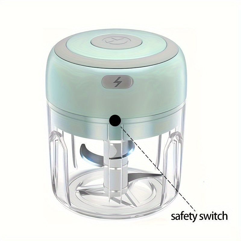 USB Rechargeable 250ml Cordless Electric Blender - 30W High-Powered Multifunctional Food Processor, Quickly Blends/Chops Meat/Garlic/Vegetables/Baby Food, Food-Grade Cup, Child Lock Safety, Ideal for Kitchen & Camping