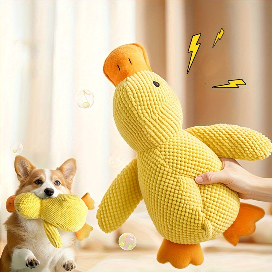 Bite-Resistant Plush Duck Toy - Soothing Companion for All Dog Breeds with Sound Effects