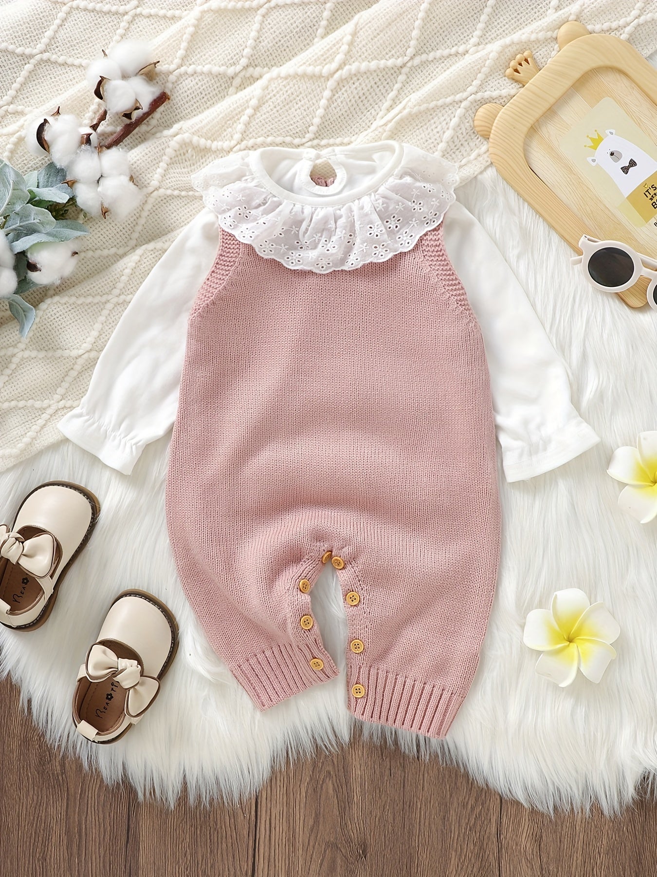 Unisex Bodysuit with Heart Jacquard Detail - Soft 100% Acrylic Square Neck Winter Outfit, Elastic Crotch & Snap Closure, Light Green Adorable Clothing for &, Perfect for Outdoor