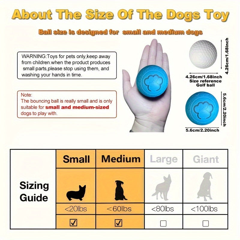 Funny Electric Wear-resistant Dog Ball - Dog Smart Bouncing Ball Toy - Automatic Teaser Ball for Interactive Supply Christmas Gift