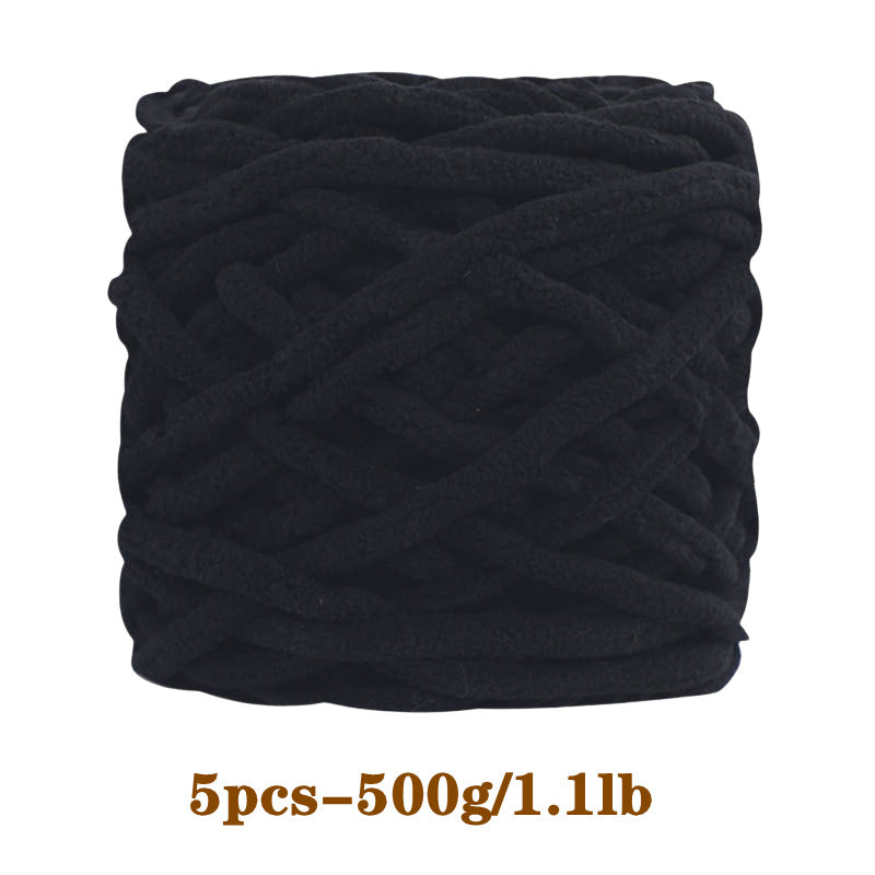 5pcs Ultra-Soft Chunky Chenille Yarn - Perfect for DIY Knitting & Crochet Projects, Scarves, Hats, Blankets | Available in Multiple Colors