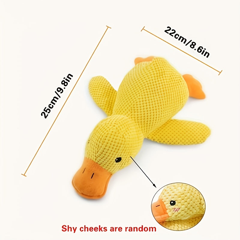 Bite-Resistant Plush Duck Toy - Soothing Companion for All Dog Breeds with Sound Effects