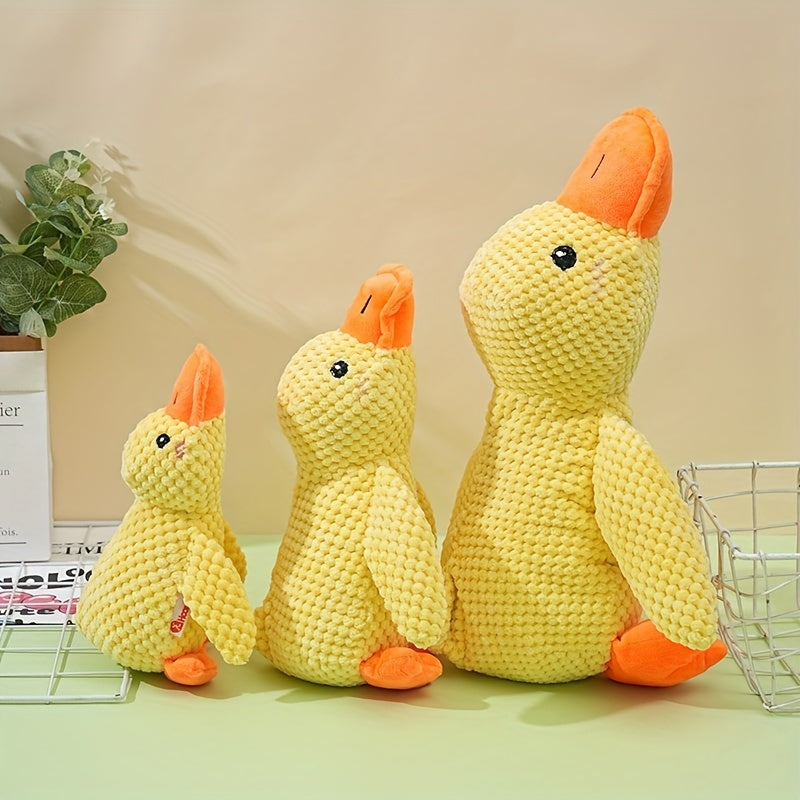 Bite-Resistant Plush Duck Toy - Soothing Companion for All Dog Breeds with Sound Effects