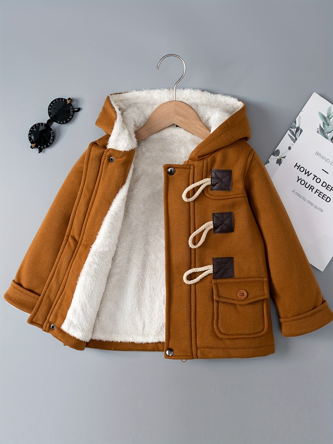 Hooded Fleece Jacket - Soft, Warm, Ideal for Fall & Winter Wear, Button-Front