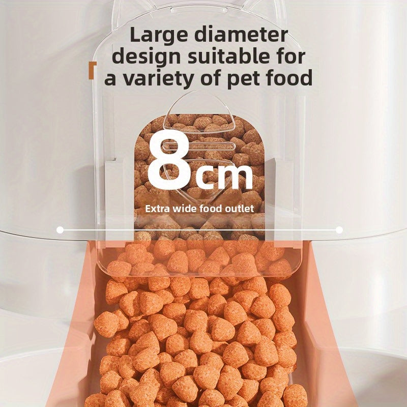 Automatic Cat & Dog Water Dispenser with Integrated Food Basin - 1-10L Capacity, No Batteries Needed, Modern White Design for Easy Cleaning & Hydration - Durable Pet Hydration Solution, Automatic Pet Feeder, Sleek Pet Accessory, Sturdy Construction