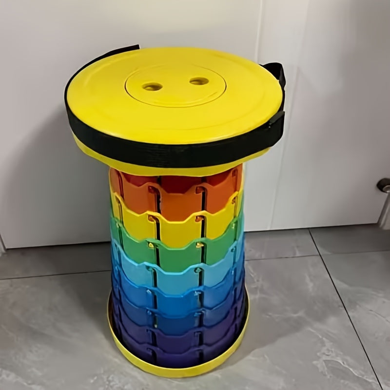Portable Telescopic Stool for Outdoor Use, Foldable for Travel, Ideal for Queuing, Fishing, And Street Vendors, Without Battery