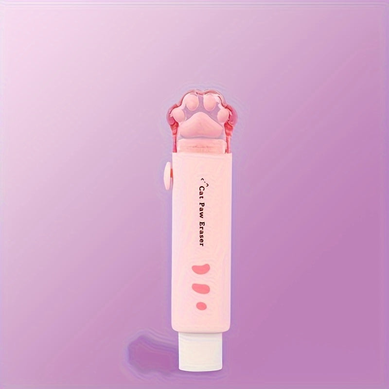 Adorable Cat Paw Retractable Eraser - Conveniently Clean and Traceless, Perfect for Office and School Supplies - Pack of 1