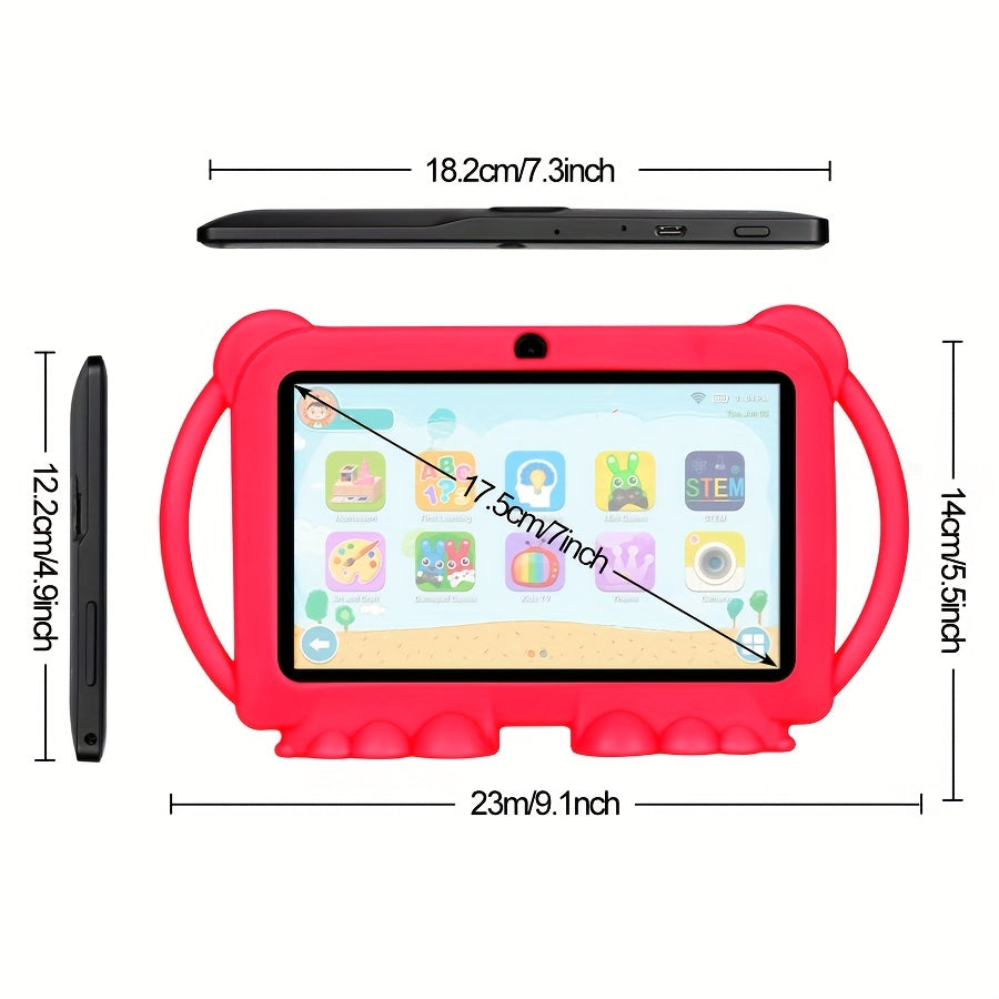 7 inch Tablet for Kids, 32GB ROM 2GB RAM Android Tablet with 2.4G WiFi, GMS, Eye Protection Screen, Parental Control, Education APP, Dual Camera, Shockproof Case, Games, Ramadan gifts for kids.