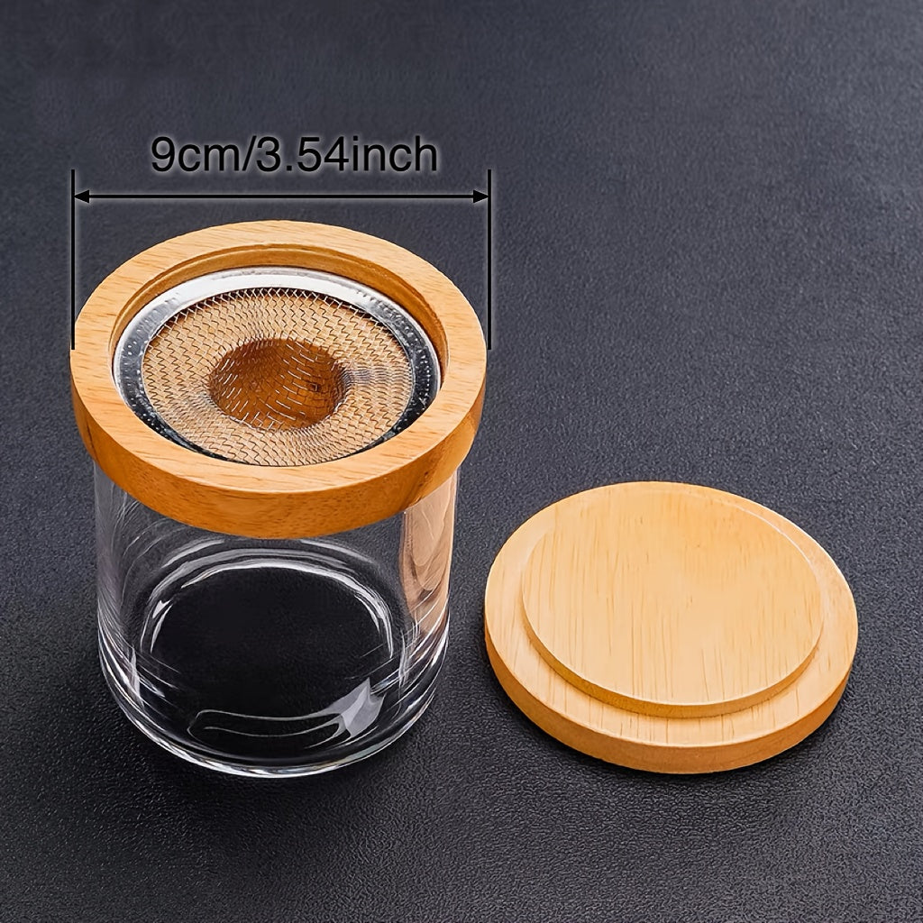 Creative Cocktail Smoky Wooden Lid Set - Zelkova Schneideriana Wooden Lid with Metal Ring, Perfect for Infusing Flavors into Beverages, Cocktail Lid | Aesthetic Cocktail Lid | Wooden Lid