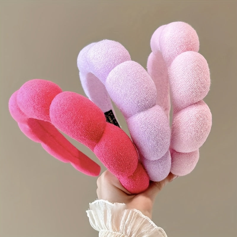 3pcs/1pc Women's Plush Hair Band Love Bear White, Black, Khaki Headband, Fashionable Multi-functional High-end Elegant Simple Solid Color Hair Tie Headwear, Suitable for Daily Outing, Leisure, Party, Commuting, Vacation, Ponytail, Hair Tie, Washing Face,