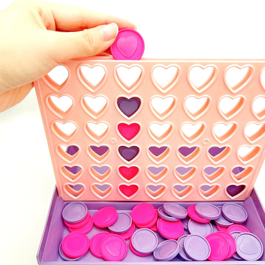 A Portable Four-In-A-Row Game, Perfect for Family Interaction And Travel, Foldable for Two Players, Ideal As a Valentine'S Day Gift.