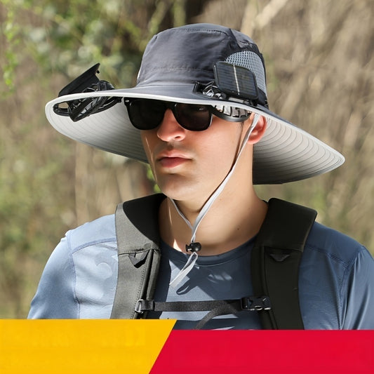 Outdoor Solar Multifan Fan Hat. In-Ward Detachable Dual Fan. Adjustable Three Wind Speed with USB Charging Interface. Suitable for Outdoor Leisure Fishing Hat. Fisherman Hat. Sunscreen Hat. Outdoor Sunshade Hat. Hiking Hat.