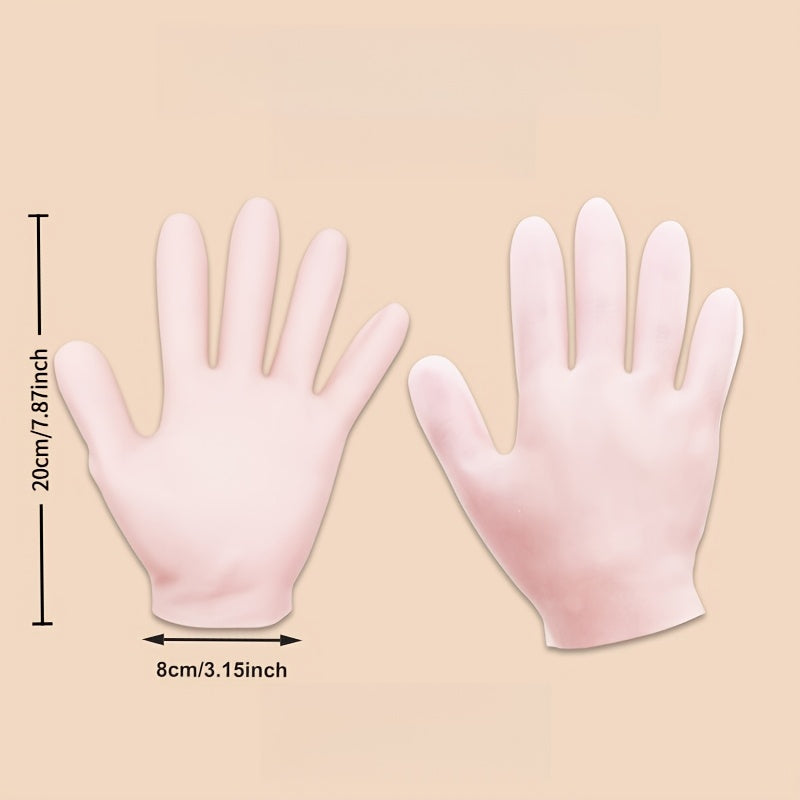 1 Pair Silicone Moisturizing Gloves, Soft Silicone Hand Care Gloves, Hydrating Aloe Vera Lotion, Exfoliating Hand Tools for Dry, Cracked, and Aging Hands, Suitable for All Sizes, Reusable