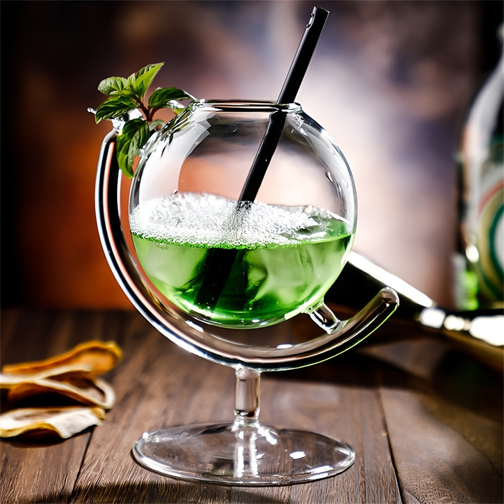 1pc, 11.1oz Creative Globe Cup Personality Western Restaurant Glass Cup Bar Liquor Cup Cold Drink Cup