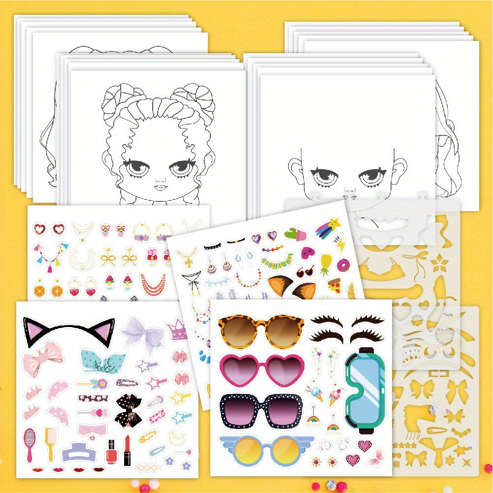 Beauty Guru 5+ Colorful Makeup Sticker Coloring Book - Learn & Practice Makeup Art, Develop Aesthetic Sense, DIY Beauty Fun, Youngsters' Art Supplies | Playful Design | Detailed Illustrations, Beauty Coloring Book