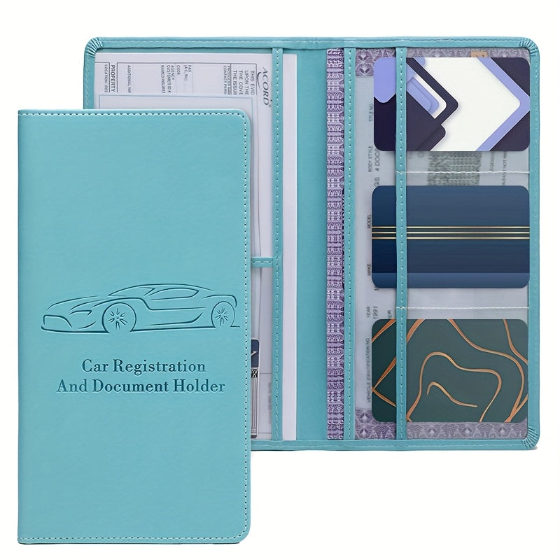 [Car Document Protector] Easy Access Car Registration and Insurance Card Holder - Vehicle Glove Box Paperwork Organizer for Men and Women
