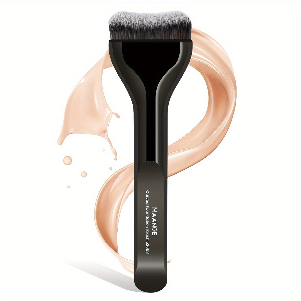 [MAANGE Makeup Brush] MAANGE Soft Nylon Foundation Brush - Travel-Friendly Makeup Brush for Even Application, Metal Handle, Ideal for All Skin Types, Perfect Mother's Day Gift, Essential Makeup Brush