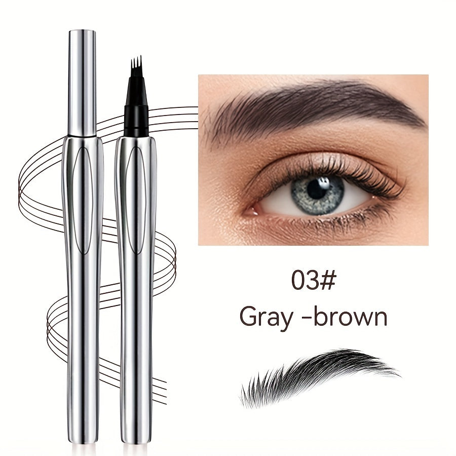 Waterproof & Sweat-Proof 4-Tip Eyebrow Pencil - Long-Lasting, Non-Fading for Natural, Defined Brows in 3 Shades, Perfect Gift for Valentine's Day & Birthdays, Eyebrow Pencil Waterproof