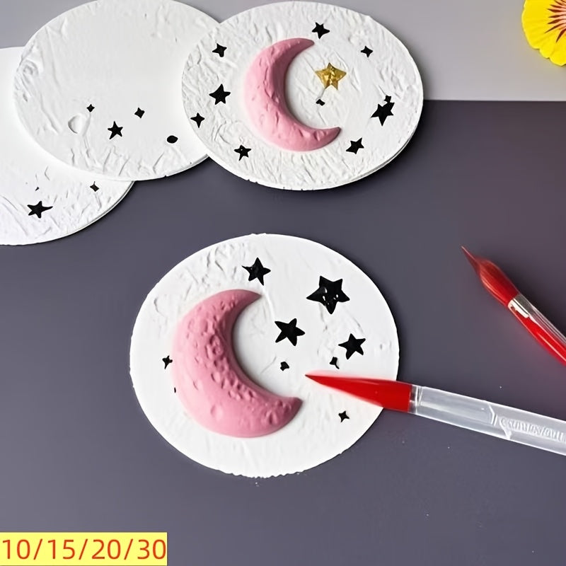 [3D Wood Pulp Paper] 10/15/20/30pcs 3D Round Wood Pulp High-Tech Compressed Paper | Foam Expands in Water Art Craft Paper for Fun Paper Crafts and DIY Activities | Ideal Gift Choice for Christmas Holidays, Office & Family Interaction, Creative Drawing and