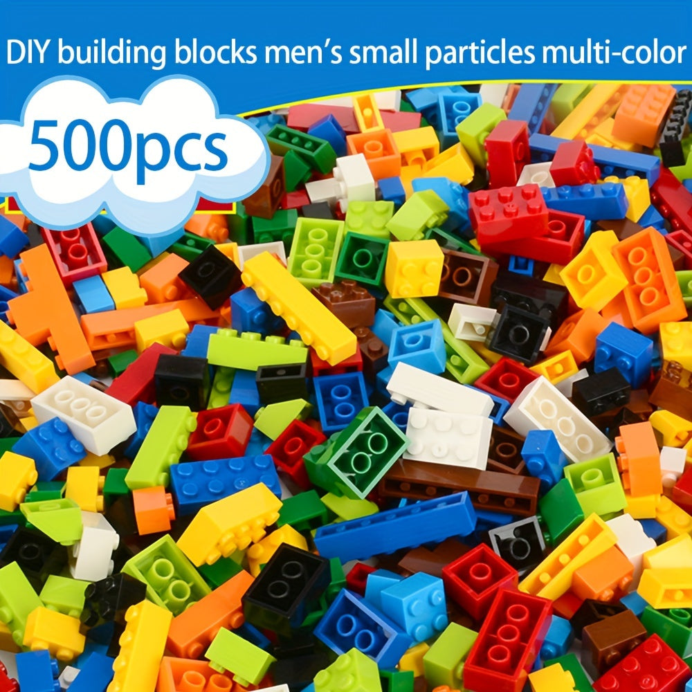 [Colorful Blocks] 500pcs Educational Building Blocks Set | Colorful DIY Construction Toys for Youngsters - Perfect for Boys & Girls, Ideal Christmas, Thanksgiving & Birthday Gifts, Small Particle, Puzzle