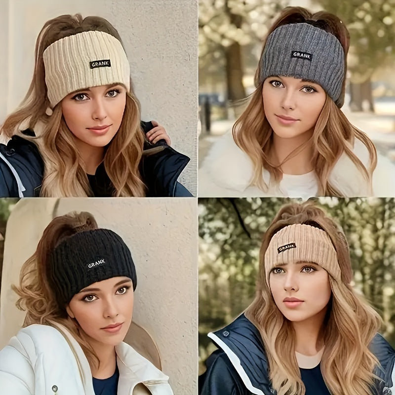 Stylish and Cozy &apos;s Knitted Headband - Soft, Warm Winter Hat for Outdoor Activities, Skiing, and Hiking - Fashionable Solid Color Accessory