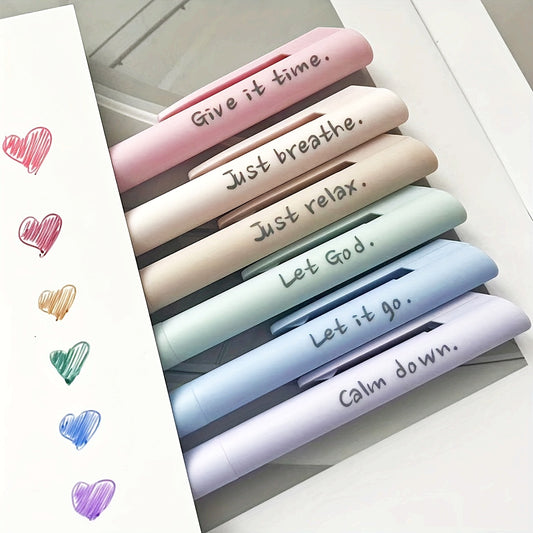 [Anxiety Release] Morandi Aesthetic Gel Ink Pen | 6pcs | Soft Touch | Smooth Writing | Dry Fast | Journaling School&Office Supplies