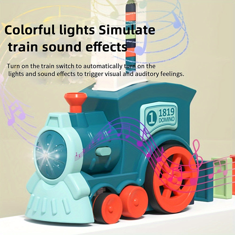 [Educational Domino Train] Fun and Educational Domino Rally Electric Train Set for Kids | Creative Building Blocks for Hours of Fun! | Halloween Christmas Gifts