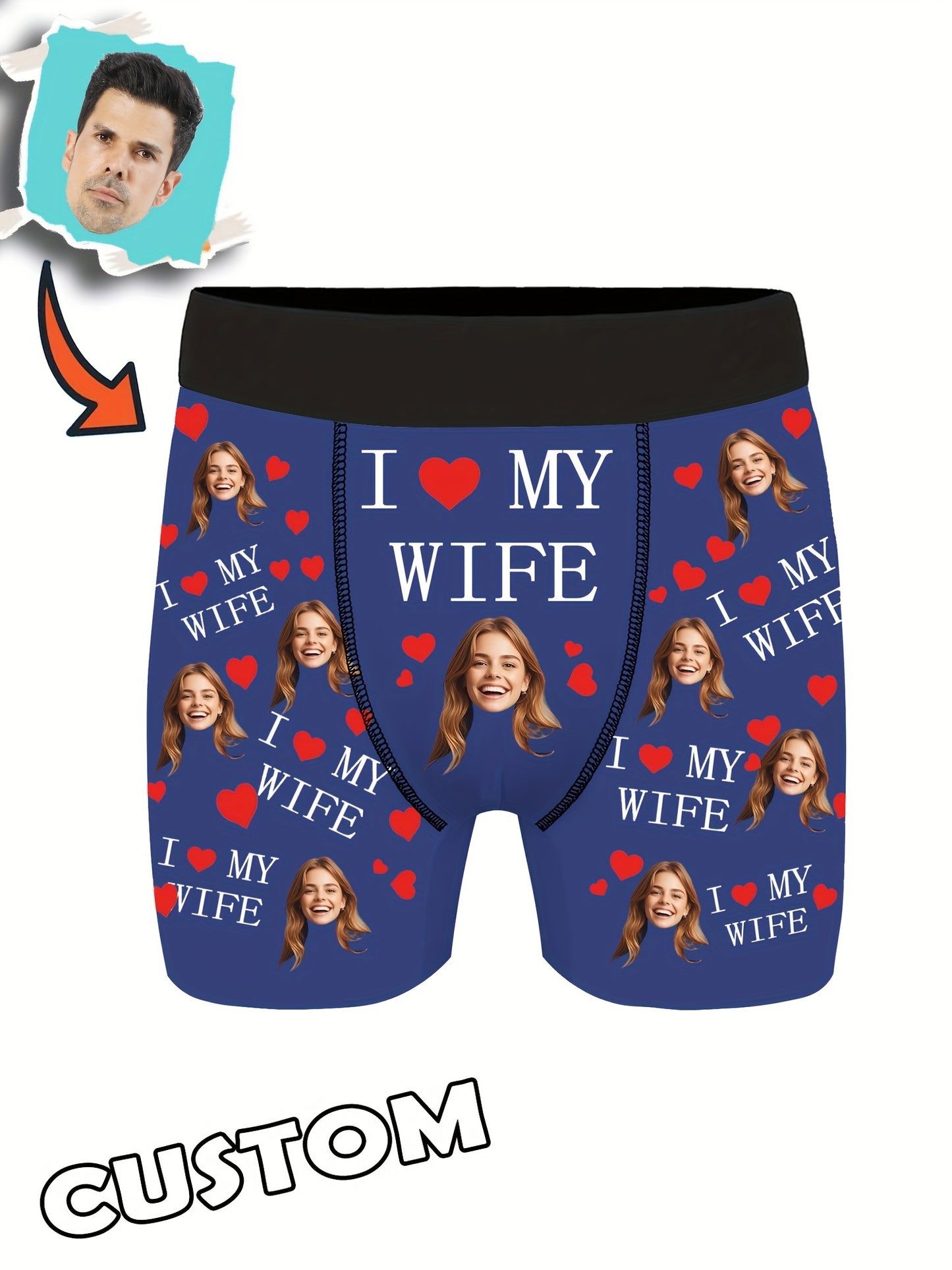 Of Personalized Boxer Shorts with Images, Unique Face Photo Boxers, Fun Underwear Featuring Faces, And Amusing Prank Gifts for Dad/Husband/Boyfriend.