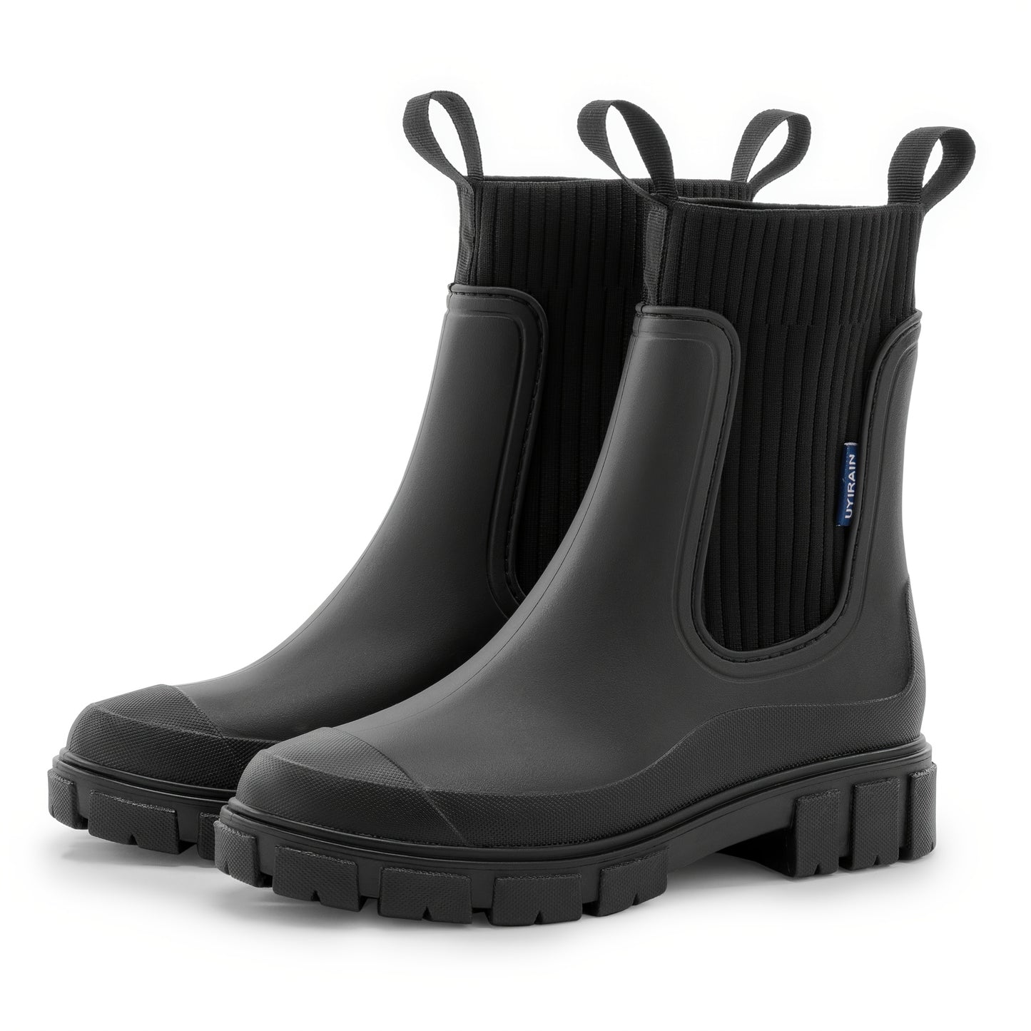 Women'S Chelsea Rain Boots - Slip-Resistant Thick Sole, Round Toe, PVC Upper & Sole, Comfortable Fabric Inner & Insole, Versatile Outdoor Footwear for Casual Attire, Versatile Outdoor Shoes | Chelsea Rain Boots | Durable PVC Materia