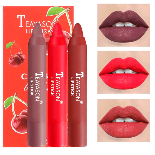 Set Of 3pcs Lipstick, Lip Liner Pen Lipstick Pen, Long Lasting Matte Nude Color, Natural Lip Gloss Lip Makeup Gift Set For Valentine's Day Valentine's Day Gifts