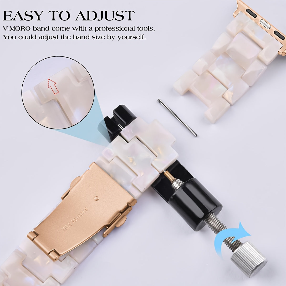 2-in-1 watch strap + screen protector case, stylish and lightweight resin watch strap compatible with stainless steel buckle, PC and resin material, suitable for iWatch 9 8 7 6 5 4 series, size: 40/41/44/45mm