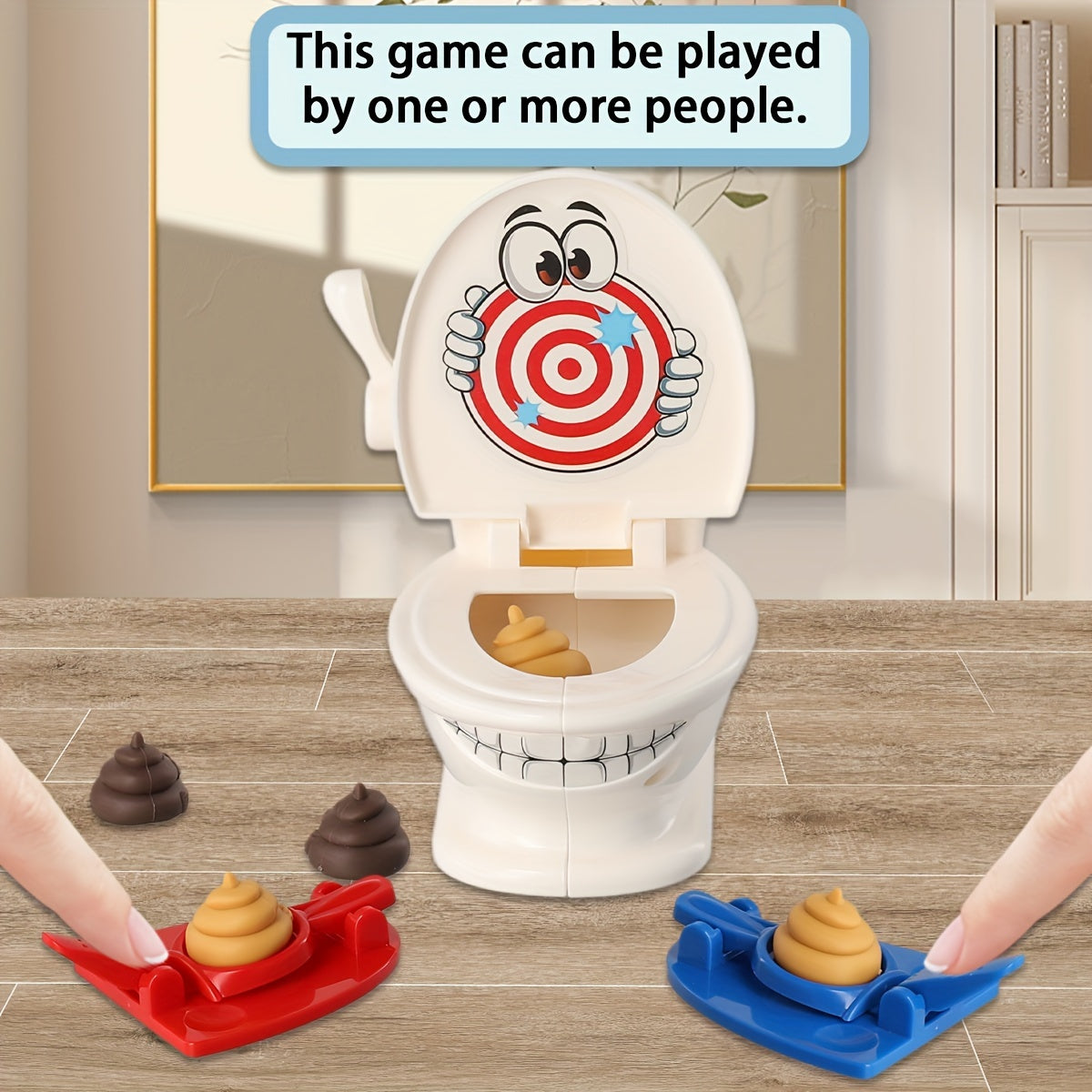[Poop Shooting Game] Fast Crazy Poop Shooting Game - Poop Shooting | Fun Family Game for Youngsters - Includes 1 Toilet, 2 Quick Launchers, 6 Soft Plastic Toy Poops, Suitable for 3 4 5 6 7 8 9 Years Old Boys and Girls Toy Gift