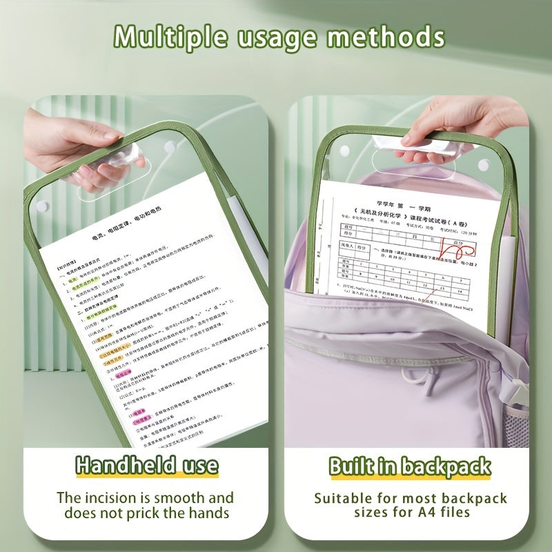 1pc, Durable A4 13-Pocket Expanding File Folder, Organ bag, Thickened PVC transparent, Organizer for Student Papers & Documents, for storing student test papers and data files