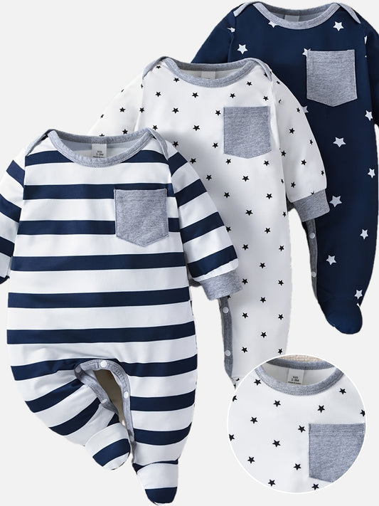 Newborn Multi-Piece Footed Romper Set, Perfect for Outdoor