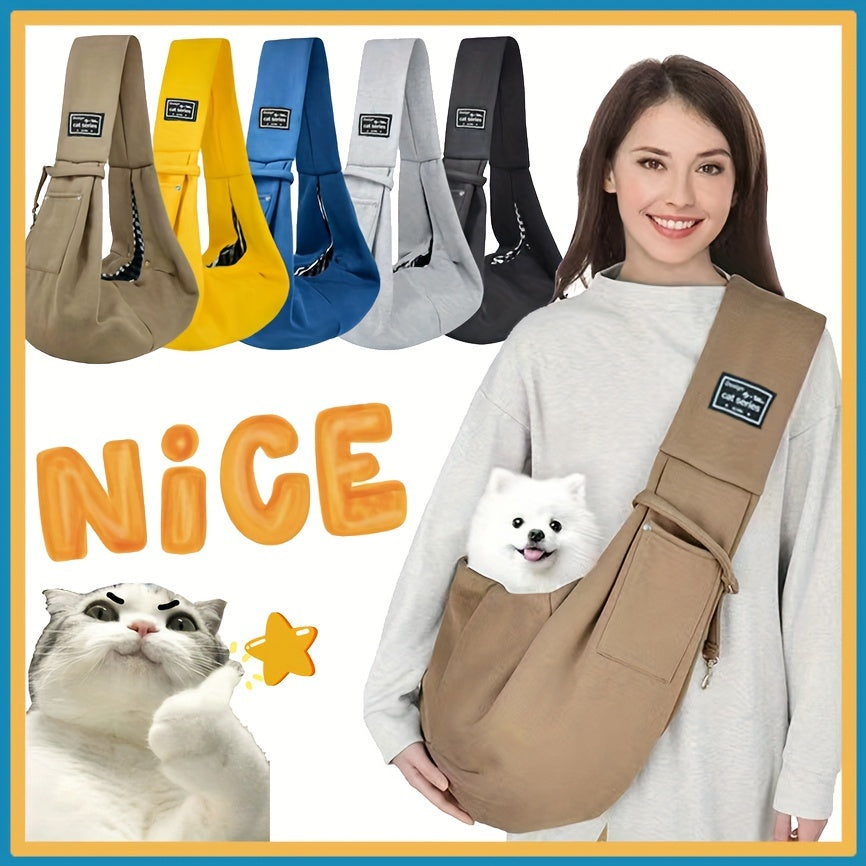 [For Outdoor Pet Travel Companion] Pet Sling Carrier, Soft Pet Carrier, Dog And Cat Travel Bag For Outdoor, Dog Carrier, Cat Carrier, Travel Companion For Puppies, Kittens & Small Animals Christmas Gift