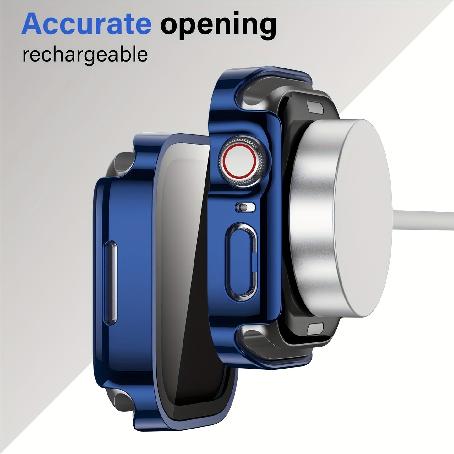 Set of 3, Full Coverage PC Protective Case for Apple Watch with Built-In Glass Screen Protector, Offering Comprehensive Protection, Lightweight And Scratch-Resistant, Suitable for 40MM, 41MM, 44MM, 45MM, And 49MM.