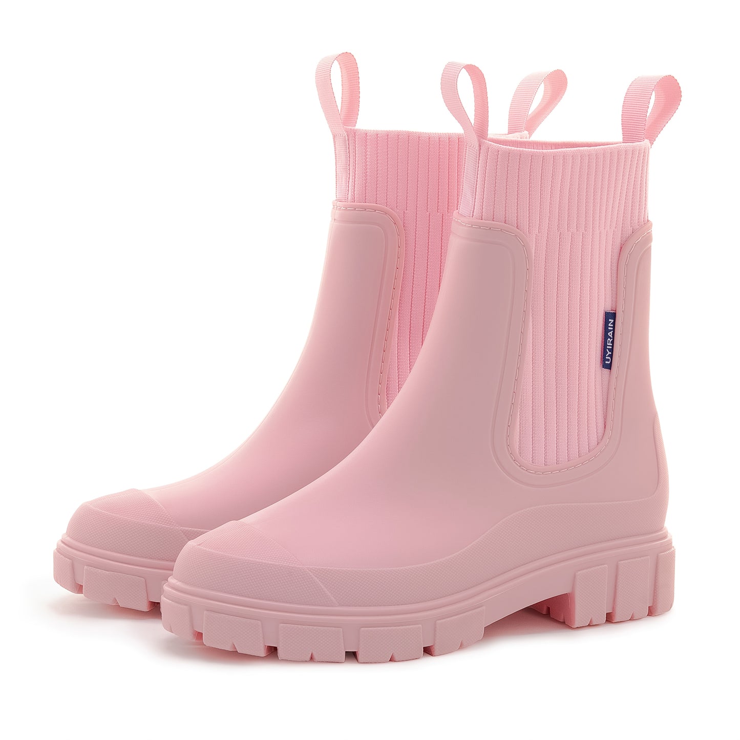 Women'S Chelsea Rain Boots - Slip-Resistant Thick Sole, Round Toe, PVC Upper & Sole, Comfortable Fabric Inner & Insole, Versatile Outdoor Footwear for Casual Attire, Versatile Outdoor Shoes | Chelsea Rain Boots | Durable PVC Materia