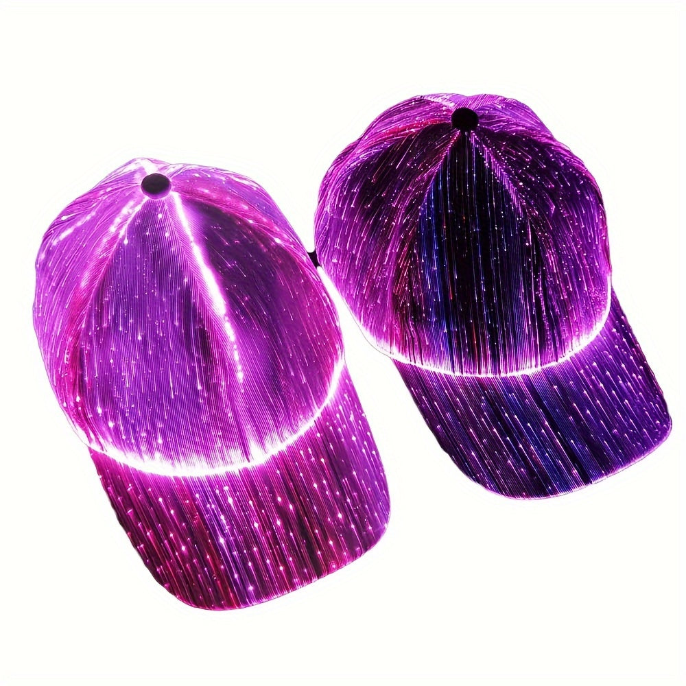 1pc LED Glowing Cap, Luminous Baseball Hat, 7 Colors Glow Hat, USB Charging Light Up Caps, Different Changing Modes Cool Glowing Hats Party Gift halloween christmas gift -winter, new year