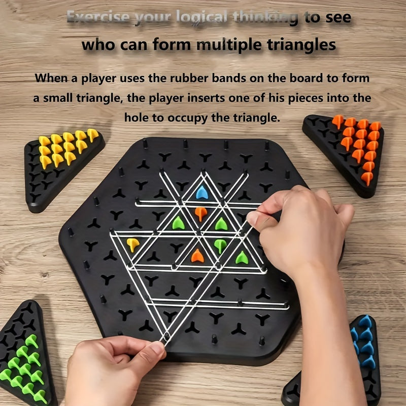 [Interactive | Family] Interactive Family Game Triangle Chain Chess | Enhances Logical Thinking & Puzzle Skills | Birthday Gifts Christmas, Halloween Gift for Kids