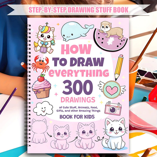 [Cute Drawing Guide] 300 Cute Step-by-Step Simple Drawings | How to Draw Anything for Painting Enthusiast, Animals, Food, Gifts, and more Amazing Stuff