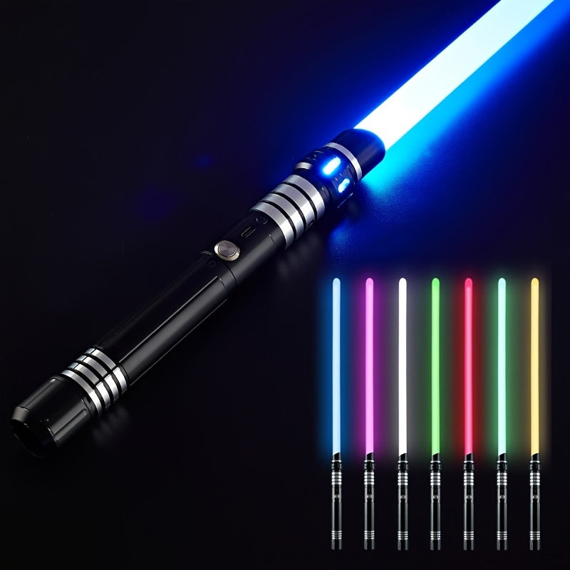 Upgraded Version of 7 Colors Metal Handle Light Sword, Rechargeable Battery, 2-In-1 with 3 Sound Effects, Cosuly Character Performance Props Suitable for Christmas And Halloween 1/2 Pack