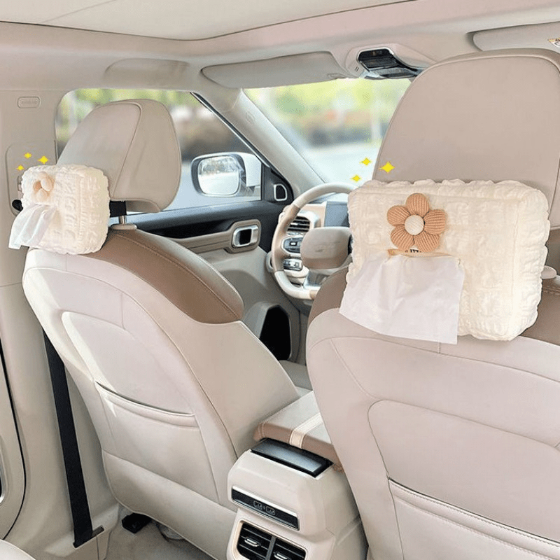 [Cute Car Tissue Box] Car Tissue Box, Car Suction Box, Armrest Box, Sun Visor, Seat Hanging Type, Cute, Simple, and High-end Paper Bag