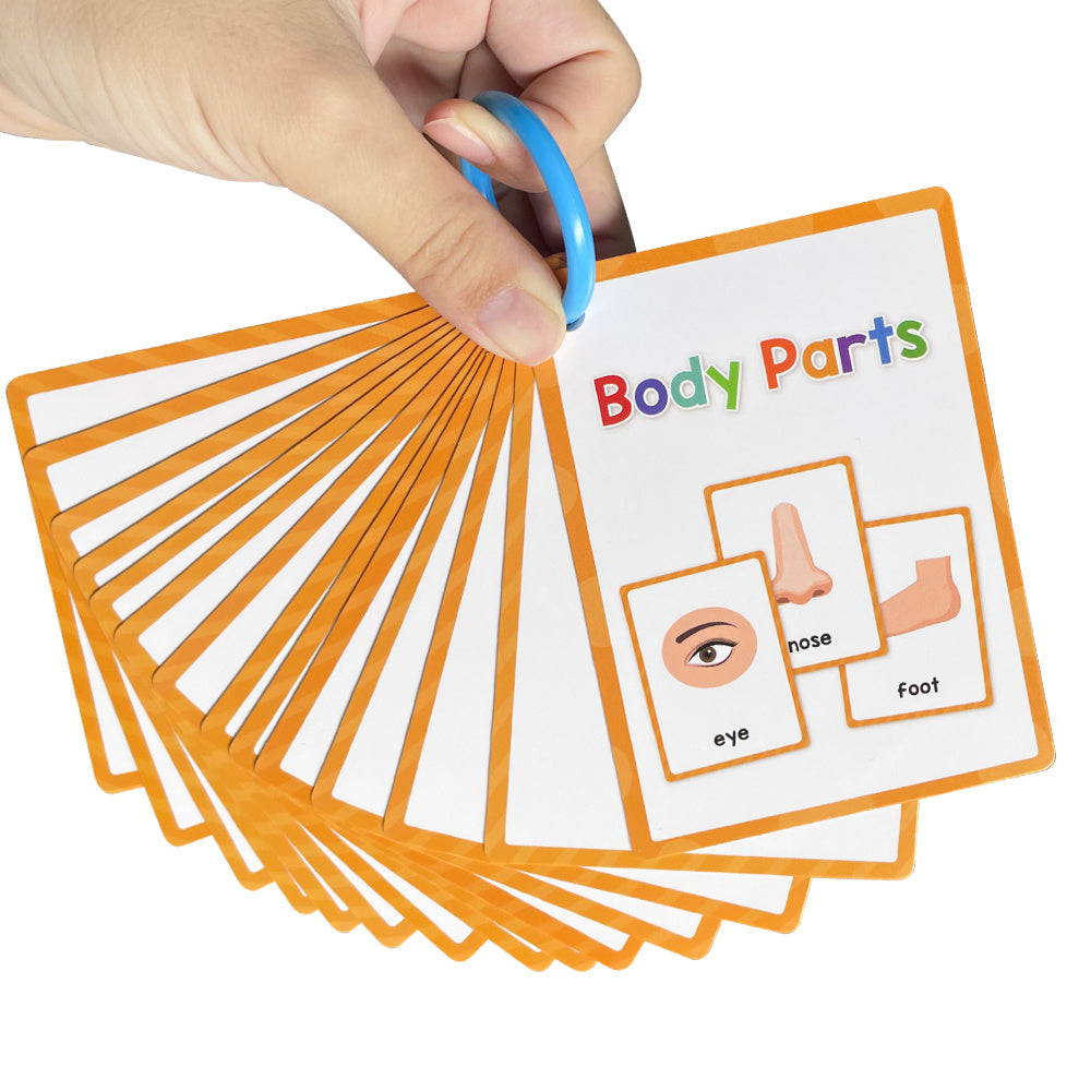 15 Cards 28 Words Youngsters English words Body Parts Cognitive Card learning Flash Cards for Youngsters Education Enlightenment English Learning Card