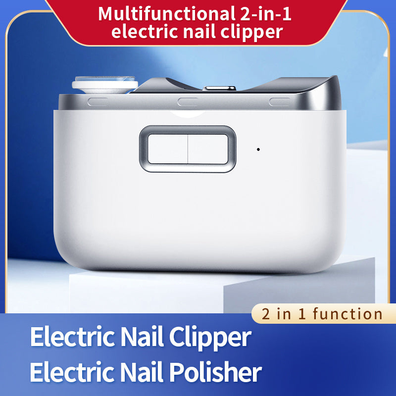 2in 1 Electric Automatic Nail Clipper Polishing Fingernail Trimmer Manicure