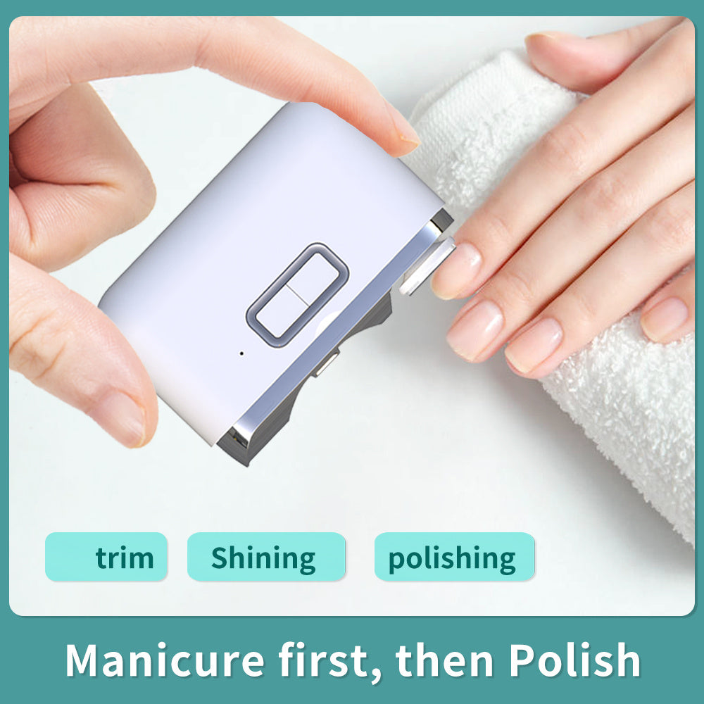 2in 1 Electric Automatic Nail Clipper Polishing Fingernail Trimmer Manicure