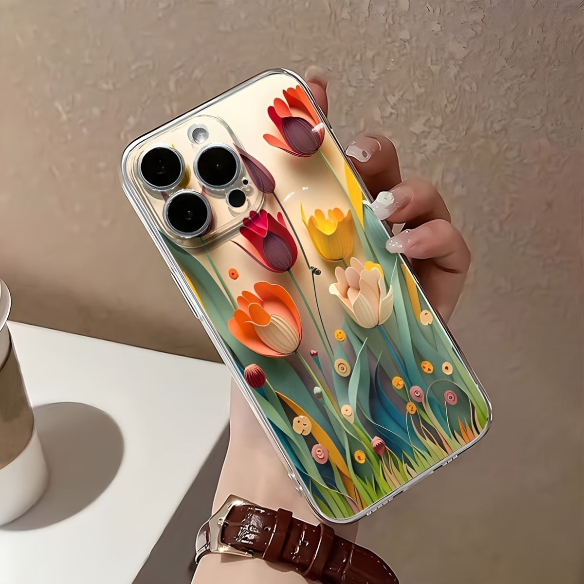 [Artistic Phone Cover] Transparent Artistic 3D Floral Design Phone Cover for Iphone Models 16, 15, 14, 13, 12, 11, XS, XR, X, 8, 7, 6, 6S Plus, And Pro Max