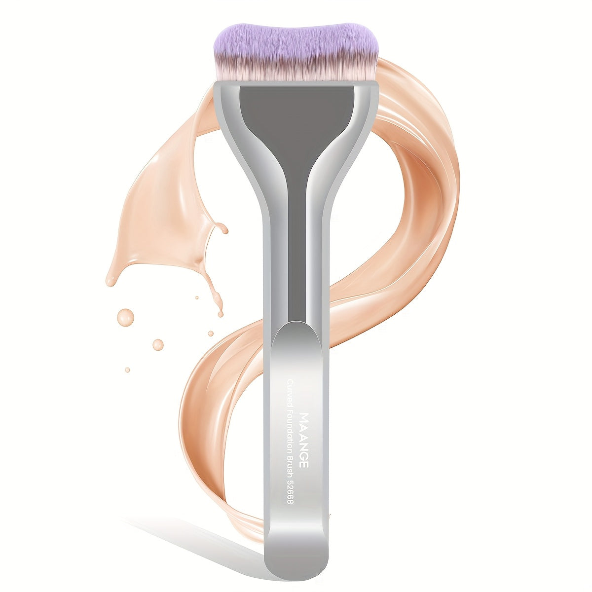 [MAANGE Makeup Brush] MAANGE Soft Nylon Foundation Brush - Travel-Friendly Makeup Brush for Even Application, Metal Handle, Ideal for All Skin Types, Perfect Mother's Day Gift, Essential Makeup Brush